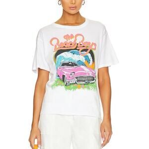 Daydreamer 'Beach Boys Surf USA' Boyfriend Graphic Tee White - Size XS